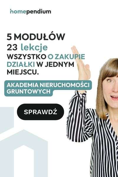 Zdjęcie przedstawiające Karolinę z Hompendium zachęcającą do Akademii nieruchomości gruntowych. Wszystko w kolorach marki homependium zielonym, grafitowym i białym.